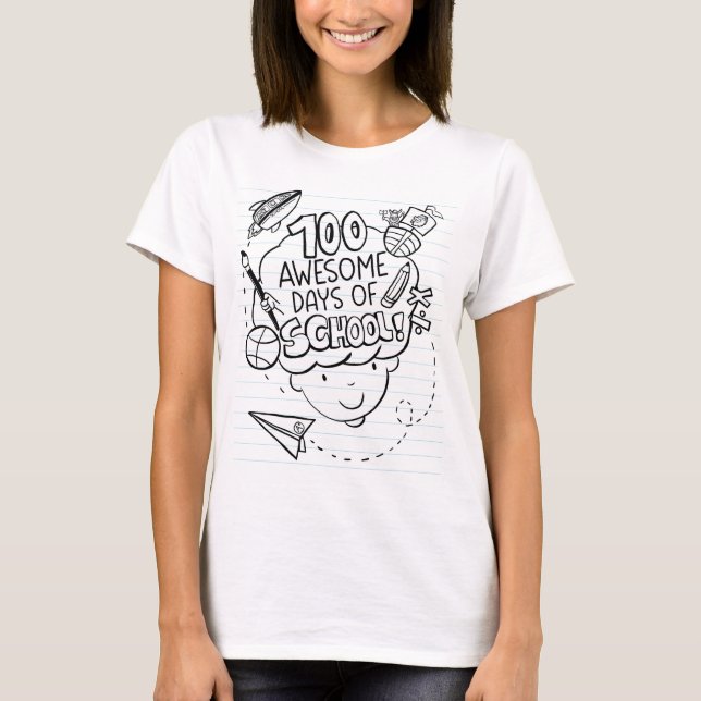 100 Awesome Days Of School T-Shirt (Front)