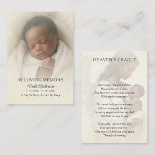 100 Baby Funeral Memorial Photo Prayer Cards