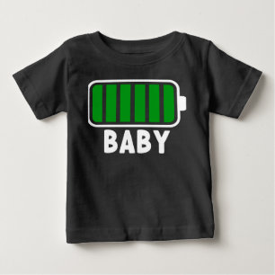 100% Battery Fully Charged Black Baby T-Shirt