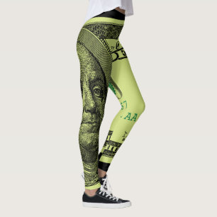 100 Bill Graphic Leggings