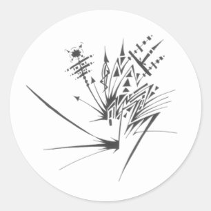 100 Black White Abstract Tribal Tattoo Art Classic Round Sticker