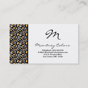 100 Black White Cheetah Print Business Card