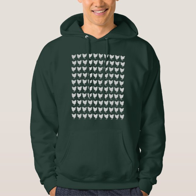 100 Chickens - White Hoodie (Front)