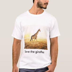 100 % cotton T-shirt - "Save the giraffes" -