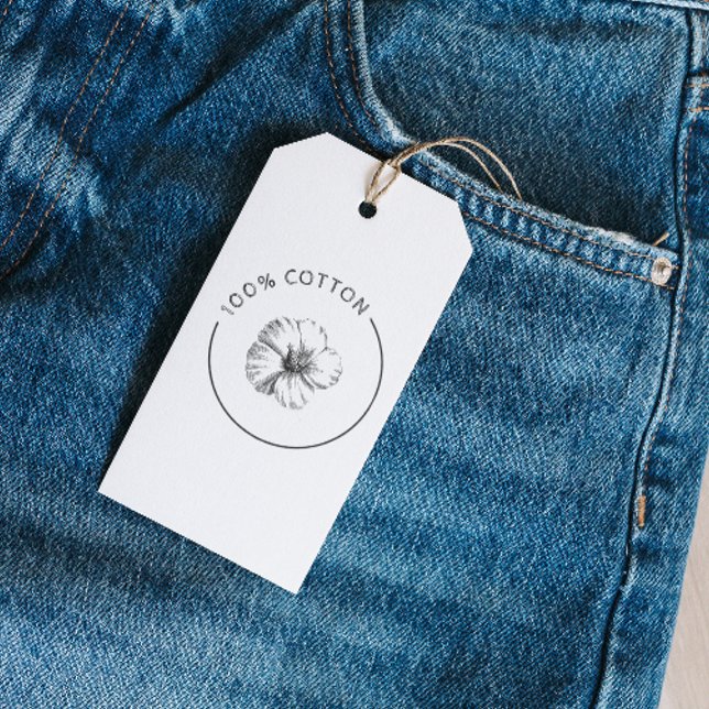 100% Cotton Vintage Flower Business Clothing Tag (Creator Uploaded)