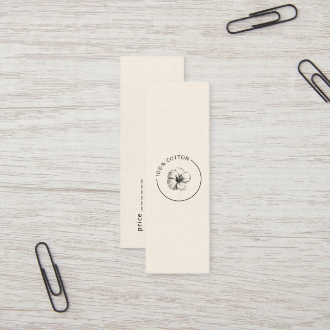 100% Cotton Vintage Flower Business Tie on Tag (Front/Back In Situ)