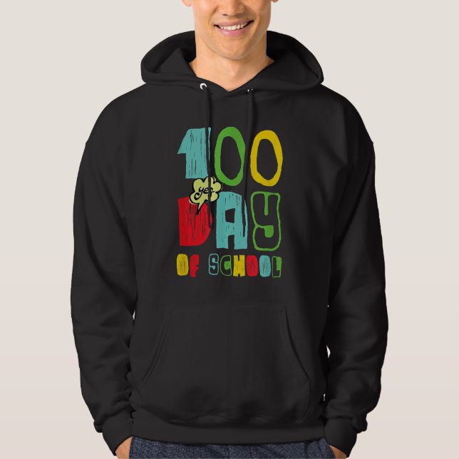100 Day of School for Kids Child Yes Hoodie (Front)