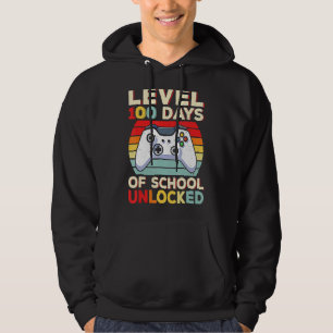 100 Day Of School Funny Gamer Video Games Boys 100 Hoodie