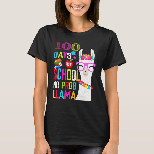 100 day of school long sleeve shirt 100th No Probl (Front)