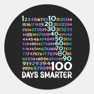 100 Day Of School Math Numbers Teacher Kids 100 Da Classic Round Sticker