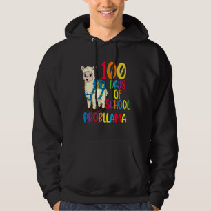 100 Day Of School No Probllama Llama Boys Kids Hoodie