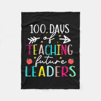 100 Day Of Teaching Future Leaders Fun 100 Days Of Fleece Blanket