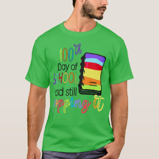 100 Days 100 Of School Still Popping It Funny Scho T-Shirt