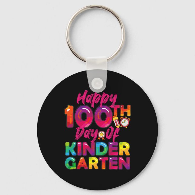 100 Days All Student Teacher Happy 100th Day Of Ki Key Ring (Front)