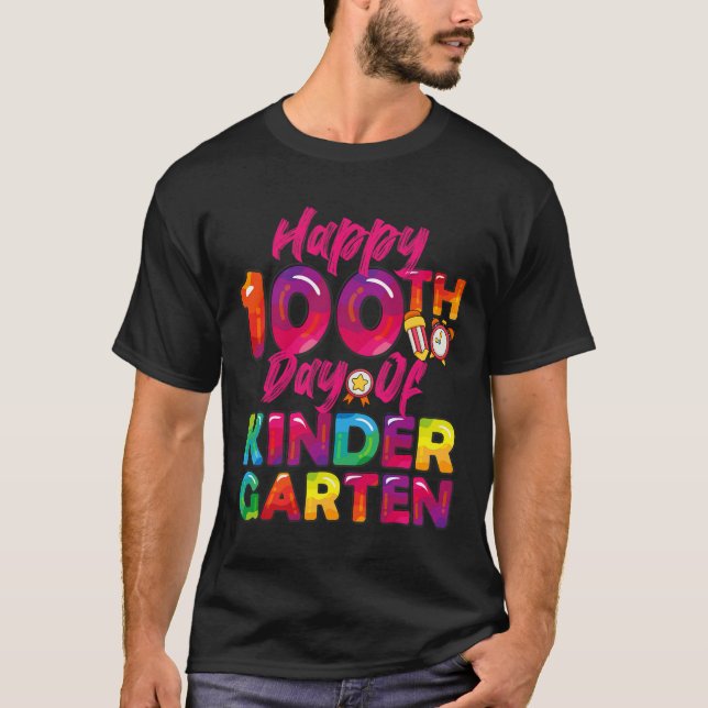 100 Days All Student Teacher Happy 100th Day Of Ki T-Shirt (Front)