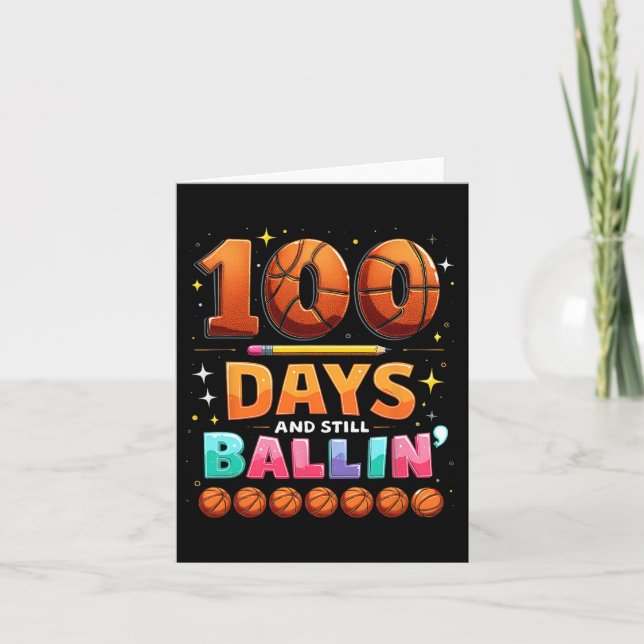 100 Days And Still Llin' Funny Sketll School Graph Card (Front)