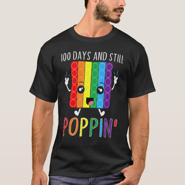 100 Days And Still Poppin 100th Day Of School Boys T-Shirt (Front)