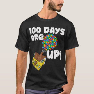 100 Days Are Up Balloons House 100Th Day School Ki T-Shirt