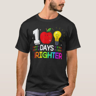 100 Days Brighter 100 Days Of School Teacher Kids T-Shirt