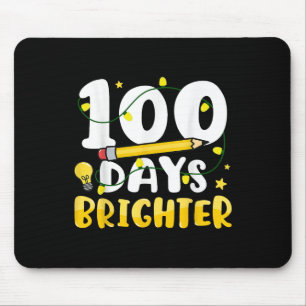 100 Days Brighter 100th Day Of School 100 Days Of Mouse Pad
