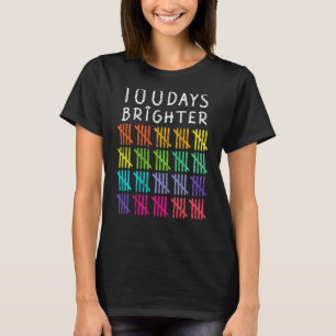 100 Days Brighter 100th Day of School Kindergarten T-Shirt