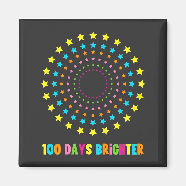 100 Days Brighter 100th Day Of School  Magnet (Front)