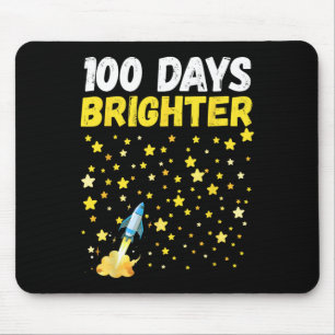 100 Days Brighter 100th Day Of School Stars Rocket Mouse Pad