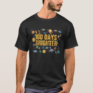 100 Days Brighter 100Th Day Of School Stars Rocket T-Shirt