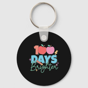 100 Days Brighter 100th Day Of School Student Teac Key Ring