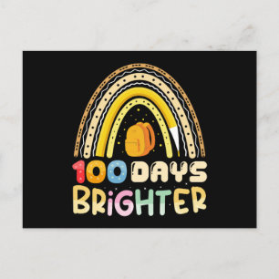 100 Days Brighter 100th Day Of School Teacher Postcard