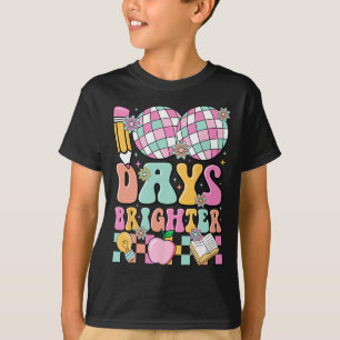 100 Days Brighter 100th Day Of School Teachers Gir T-Shirt