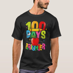 100 Days Brighter 100th Day of School Teachers Kid T-Shirt
