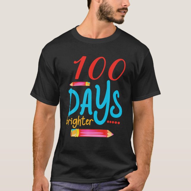 100 Days Brighter 100Th Day Of School Tee For Kids (Front)
