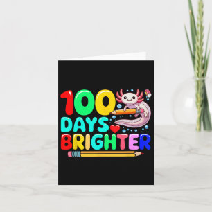 100 Days Brighter Costume Colourful Axolot Teacher Card