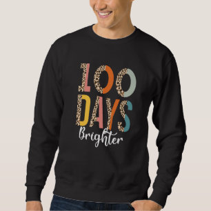 100 Days Brighter for Teachers Kids Leopard Sweatshirt