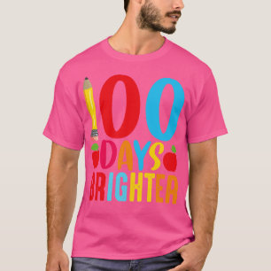 100 Days Brighter Happy 100th Day Of Prek 100 Day  T-Shirt
