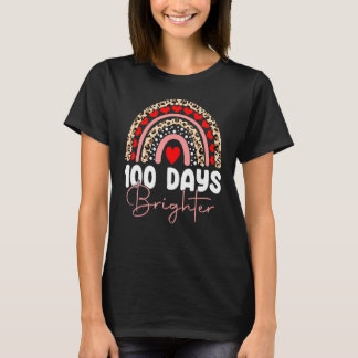 100 Days Brighter Happy 100th Day Of School Rainbo T-Shirt