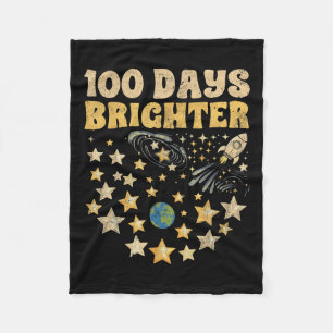 100 Days Brighter Kids 100th Day Of School Stars Fleece Blanket