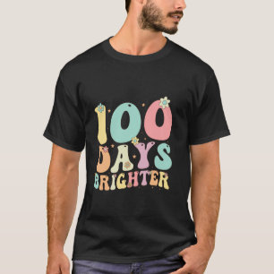 100 Days Brighter Kids Teacher Happy 100th Days of T-Shirt