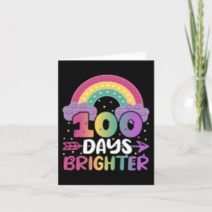 100 Days brighter Kindergarten Toddler Boy Girl Card