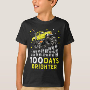 100 Days Brighter Monster Truck 100 Days Of School T-Shirt