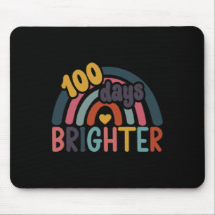 100 Days Brighter Rainbow 100th Day Of School Teac Mouse Pad