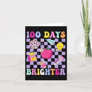 100 Days Brighter Retro Disco 100th Day Of School Card