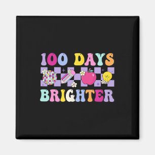 100 Days Brighter Retro Disco 100th Day Of School  Magnet