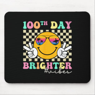 100 Days Brighter Smile Face 100th Day Of School Mouse Pad