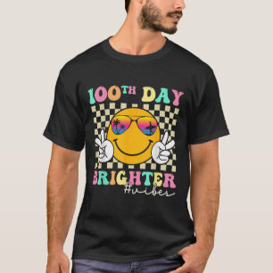 100 Days Brighter Smile Face 100th Day Of School T-Shirt