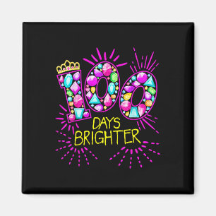 100 Days Brighter Teacher Girls 100 Days Of School Magnet