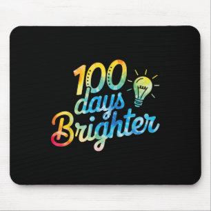 100 Days Brighter Teacher Kids 100th Day Of Mouse Pad