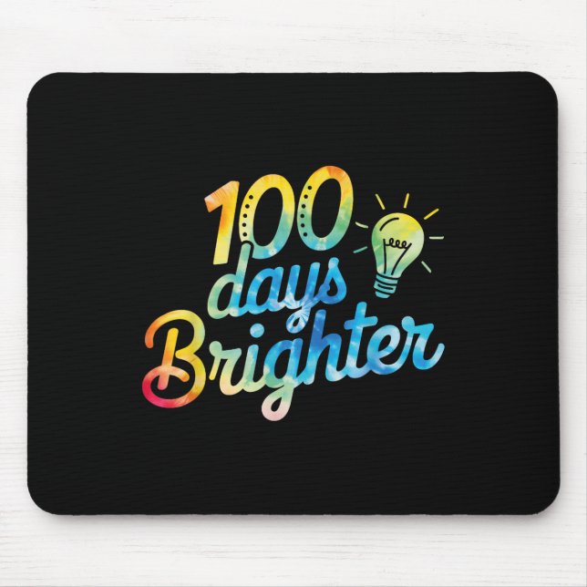 100 Days Brighter Teacher Kids 100th Day Of Mouse Pad (Front)