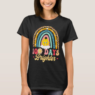 100 Days Brighter Teacher Student 100 Days Of Scho T-Shirt